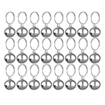 24Pcs Jingle Xmas Tree Hanging Bells 14mm Cat Collar Bell Multipurpose Pet Necklace Bells Keychain