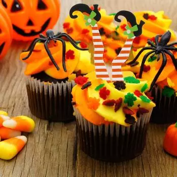 24pcs Multiple Styles Witch Leg Cupcake Topper Paper Cake Inserted Card Birthday 24PCS