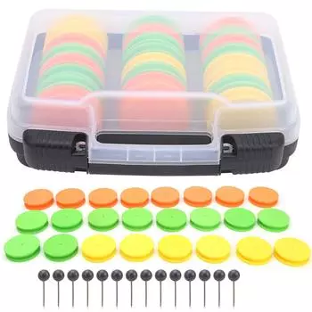 24Pcs Round Fishing Line Foam Spools Winding Board with Fishing Tackle Box Fishing Line Holders Storage Organizer