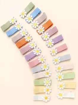 24pcs/set Solid Grosgrain Ribbon Hair Bows With Clips For Girls Small Bow Hairpins Children Handmade Hairgrips Hair Accessories