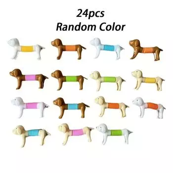 24pcs Stretchable Dog Toy Set, Shaped as Desired Perfect for Kids Gifts, Classroom Prizes Party Favor Fillers 24pcs