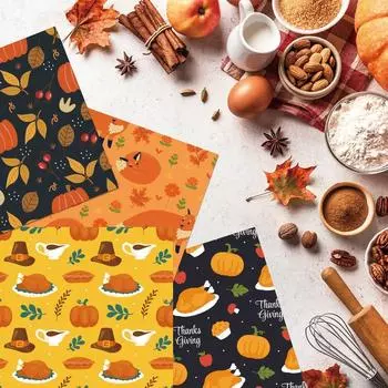 24pcs Thick Pumpkin Gift Wrapping Paper Cartoon Gift Packaging Paper Party Gift Decoration Supplies 24pcs