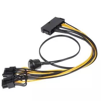 24Pin к двойному 6+2 Pin 8 Pin с кабелем выключателя 6Pin 8Pin Male к 24 Pin onesize