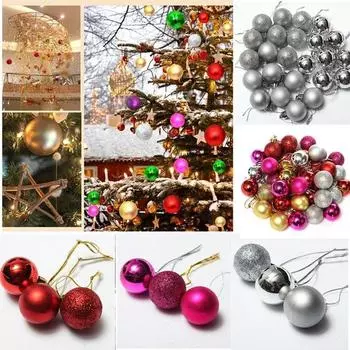 24шт безделушки Рождественская елка висит маленький шар домашний двор партии декор подарок золотой