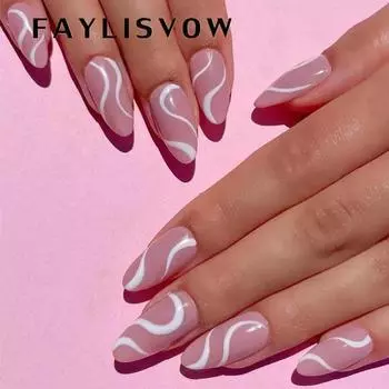 24 шт. французские накладные ногти волнистый дизайн накладные ногти летний стиль градиент накладные ногти розовый фиолетовый сердце цветок инструменты для дизайна ногтей