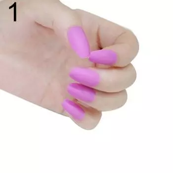 24шт гробы с накладными кончиками ногтей в стиле арт-деко в комплекте с матовой наклейкой трава зеленый