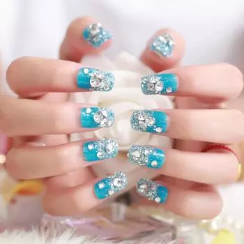 24шт невесты полные кончики ногтей поддельный клей для ногтей короткая наклейка дизайн полное покрытие