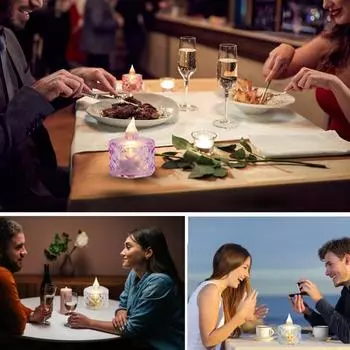 24шт светодиодные беспламенные чайные фонари с батарейным питанием, электрическая свеча, лампа яркого цвета A