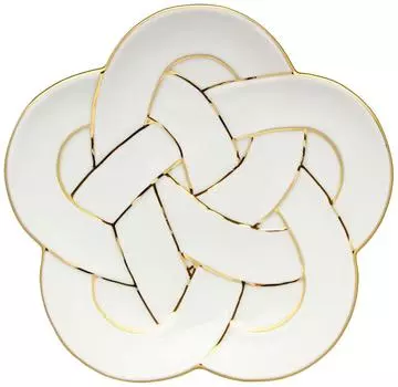 24to3 Nishitomi Ceramics Arita Ware Plate Takiyo Kiln Plum Knot Plate Plate Dishes Diameter Approximately 15cm Gold Christmas Greeting Spring New Year золотой