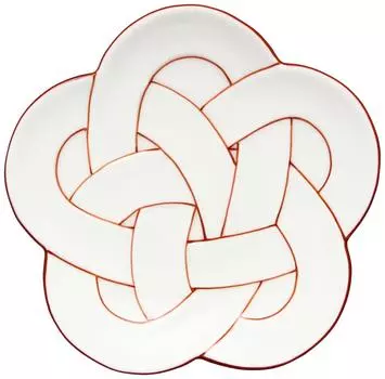 24to3 Nishitomi Ceramics Arita Ware Plate Takiyo Kiln Plum Knot Plate Plate Dishes Diameter Approximately 15cm Red Welcome Spring New Year Tableware