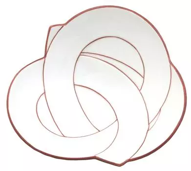 24to3 Nishitomi Ceramics Arita Ware Plate Takiyo Kiln Knot Moriwa Bowl Plate Diameter 17cm Welcome Spring New Year Tableware Made in Japan approx. красный