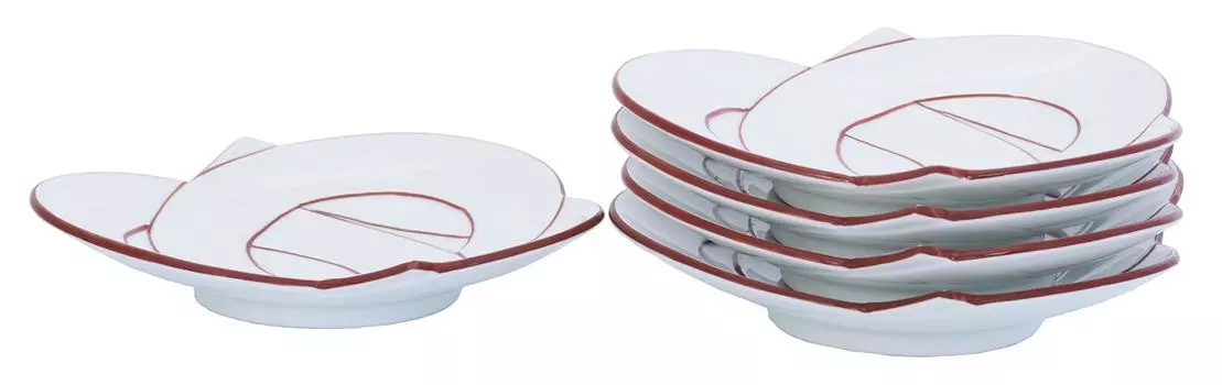 24to3 Nishitomi Ceramics Arita Ware Тарелки Набор Такие Керамика Узелковая Маленькая Тарелка Диаметр Тарелки Примерно 10 см 5 предметов Новая Столовая Посуда Сделано в Японии красный