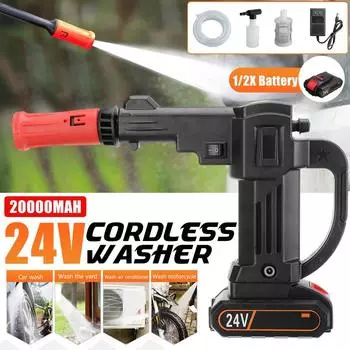 24V High Pressure Washer Electric Cordless Car Cleaner Washing Guns Water Hose Cleaning W/ 1/2pcs Battery 1 x Battery
