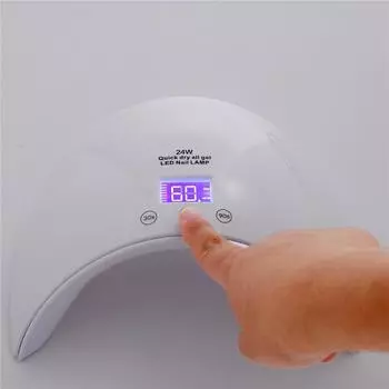 24W светодиодная УФ-лампа для ногтей с сенсорной кнопкой для маникюра, сушилка для ногтей для отверждения геля белый