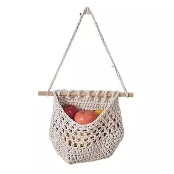 24x28 см подвесная корзина с фруктами, декоративная съемная хлопковая корзина белый