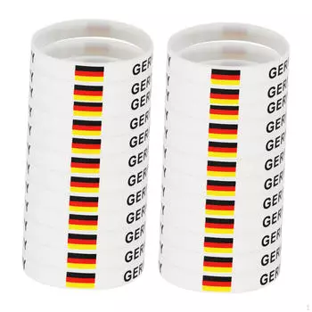 24x Браслеты с флагами Патриотические браслеты для спортивных болельщиков Подарки на вечеринку GERMANY