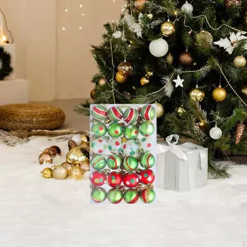 24x Christmas Tree Ornaments Charm Pendants Balls Set Decorative Xmas