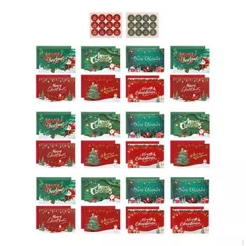 24x Рождественские открытки с наклейками 4x6 Благословение для вечеринки