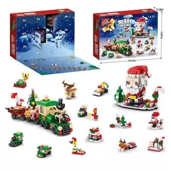 24Years Christmas building block toy blind box set Xmas Advent Calendar Bricks DIY Educational Toys Kit Gift For Kids Adults
