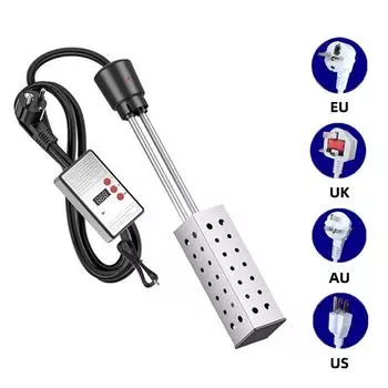 2500 Вт 1500 Вт Электрический нагреватель Бойлер Водонагревательные элементы Портативный Погружной Термостатический нагреватель для ванной комнаты Бассейн 110V-1500W-US plug