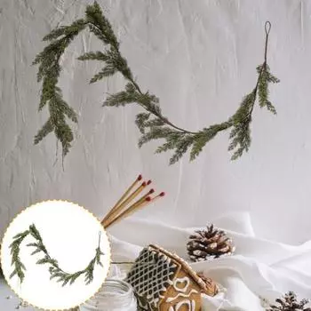 250/300 см Рождественская искусственная кедровая гирлянда, реалистичная, для внутреннего и наружного использования, для сада, подвесные искусственные сосновые растения, праздничная искусственная зелень, тростниковое украшение 2.5M