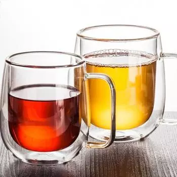 250/350ML Heat-resistant Double Wall Glass Cup Beer Coffee Cups Handmade Transparent Drink Mugs Tea Mug Drinkware 250ml чистый