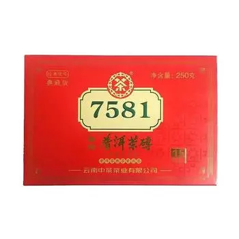 250 г 7581 Пуэр Спелый чай Кирпич Юньнань Пуэр Приготовленный чай Китайский пуэр Черный чай