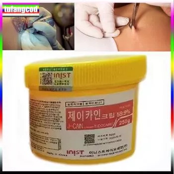 250 г анестетика для татуировки, быстрая кожа, онемение кожи, 59,9%, желтый крем, полупостоянный белый