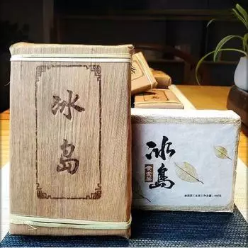 250 г Исландский сырой чай Пуэр Кирпич с золотыми листьями Чай Пуэр Юньнань Пуэр Зеленый чай