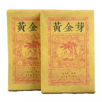 250 г Юньнаньский чай Пуэр Спелый чай Золотой бутон спелого кирпича Полезный напиток для похудания