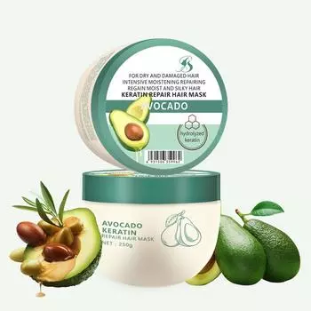 250 г Кератиновая маска для мягких и гладких волос Кондиционер для волос One Size зелёный