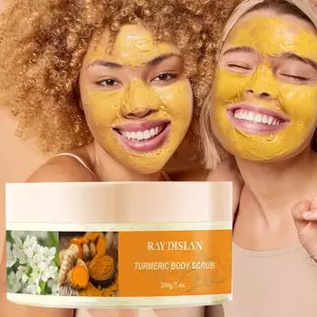 250 г скраб для лица с куркумой и натуральным растительным экстрактом, скраб для тела, очищающий крем для лица, скраб для тела с куркумой и крем для контроля жирности