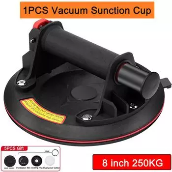 250 кг НОВАЯ вакуумная присоска 8 дюймов 250 кг грузоподъемность сверхмощный вакуумный подъемник для гранитной плитки стекла ручной подъем чёрный