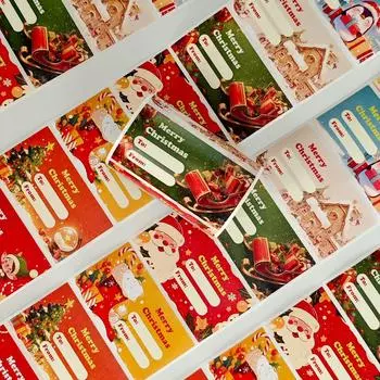 250 листов/рулон Рождественская тематика Рулонная наклейка Этикетка для упаковки подарков Наклейка для сообщений