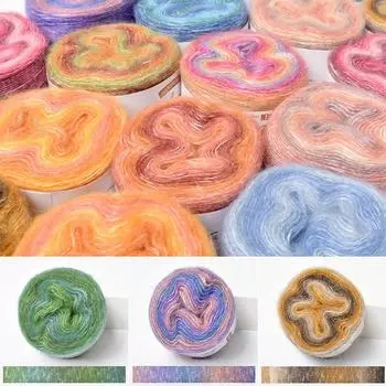 250 м весенне-летняя юбка из радужной мохеровой пряжи, кружевная мягкая пряжа ручной работы, сделай сам