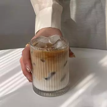250 мл/360 мл стеклянная вертикальная полосатая чашка американская кофейная чашка латте соковая чашка молочный чай магазин бытовая чашка для воды женская посуда для питья 1pcs