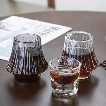 250 мл Бокал для виски в форме горы Фудзи, бокал для вина, стакан для виски, необычная чашка для бренди, креативная кофейная чашка 250ML чистый