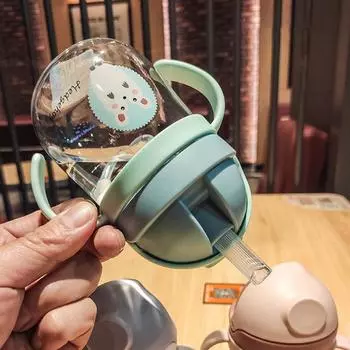 250 мл детская чашка для питья, бутылочка для кормления с соломенным гравитационным шариком, бутылка широкого калибра, герметичная уличная портативная детская чашка фиолетовый