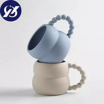 250 мл креативная керамическая кружка, милая кофейная чашка, чашка для завтрака, молока, скандинавский домашний декор, ручная работа, чашка послеобеденного чая, подарки для пар синий