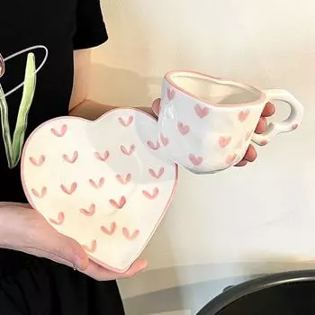 250 мл Love Heart Cup Креативные чашки для чая и молока Прочные керамические кружки для офиса cup