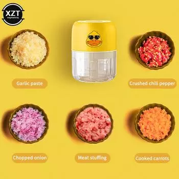 250 мл Мини-электрический измельчитель чеснока USB-мясорубка чеснокодавилка прочная долговечная дробилка для измельчения имбиря и овощей кухонный гаджет