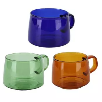 250 мл прозрачная кофейная кружка из боросиликатного стекла для чая, воды, молока, кружка с ручкой для домашнего кафе, ресторана зелёный