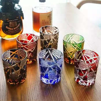 250 мл Янтарный Черная Молния Эдо Кирико Стакан для виски Хрустальные японские королевские чашки для вина с гравировкой XO Стакан для бренди Коньяк Снифтер