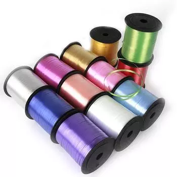 250 ярдов керлинг альбом с воздушным шаром и лентой с цветком для вечеринки, свадебного подарка, рулона на день рождения золотой