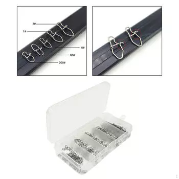 250 рыболовных снастей, быстросменные зажимы из нержавеющей стали, прочный замок для приманки