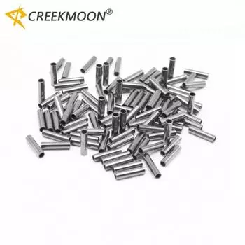 250 шт./лот одноствольные обжимные муфты для лески, проводов, медные трубчатые соединители 5 размеров, смешанная медная трубка с коробкой