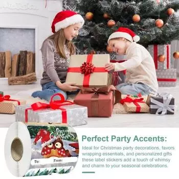 250 шт. Рождественские подарочные наклейки самоклеящиеся рождественские бирки с именами Санта снеговик олень елка крафт-этикетки праздничный декор E