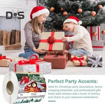 250 шт. Рождественские подарочные наклейки самоклеящиеся рождественские бирки с именами Санта снеговик олень елка крафт-этикетки праздничный декор C