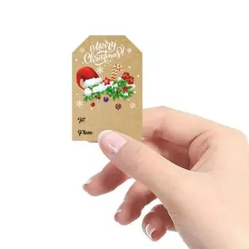 250 шт./рулон, рождественский подарок, бирки, наклейки, самоклеящиеся крафт-бумаги, прозрачный печатный узор, устойчивые к выцветанию, рождественские наклейки 250