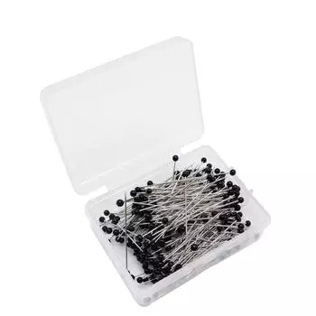 250 шт. стеклянных булавок со сферической головкой, разноцветные иглы для квилтинга, швейные принадлежности для рукоделия, белые 70*55*24 мм, 250 шт.